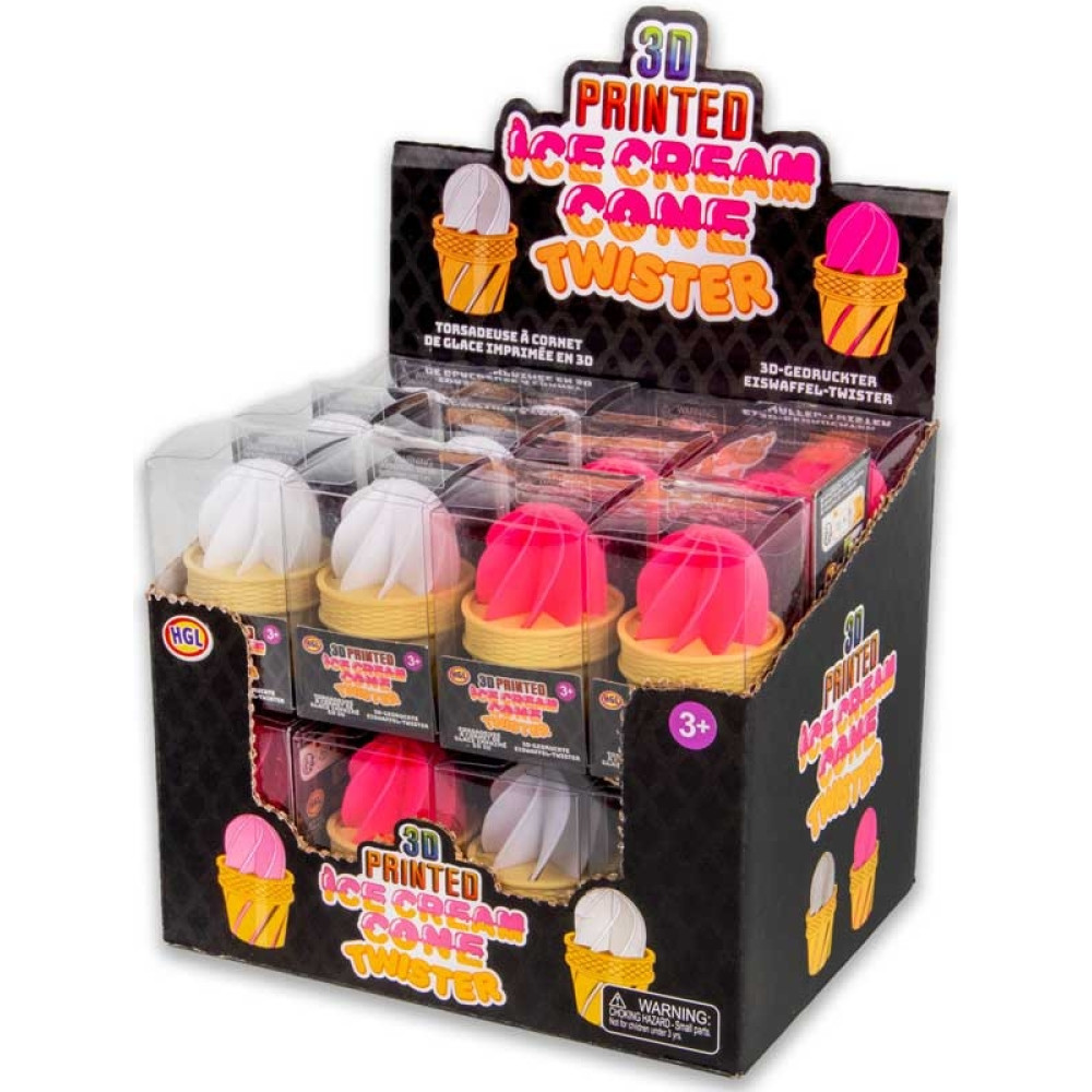 3D PRINTED ICE CREAM CONE TWISTER ASSORTED