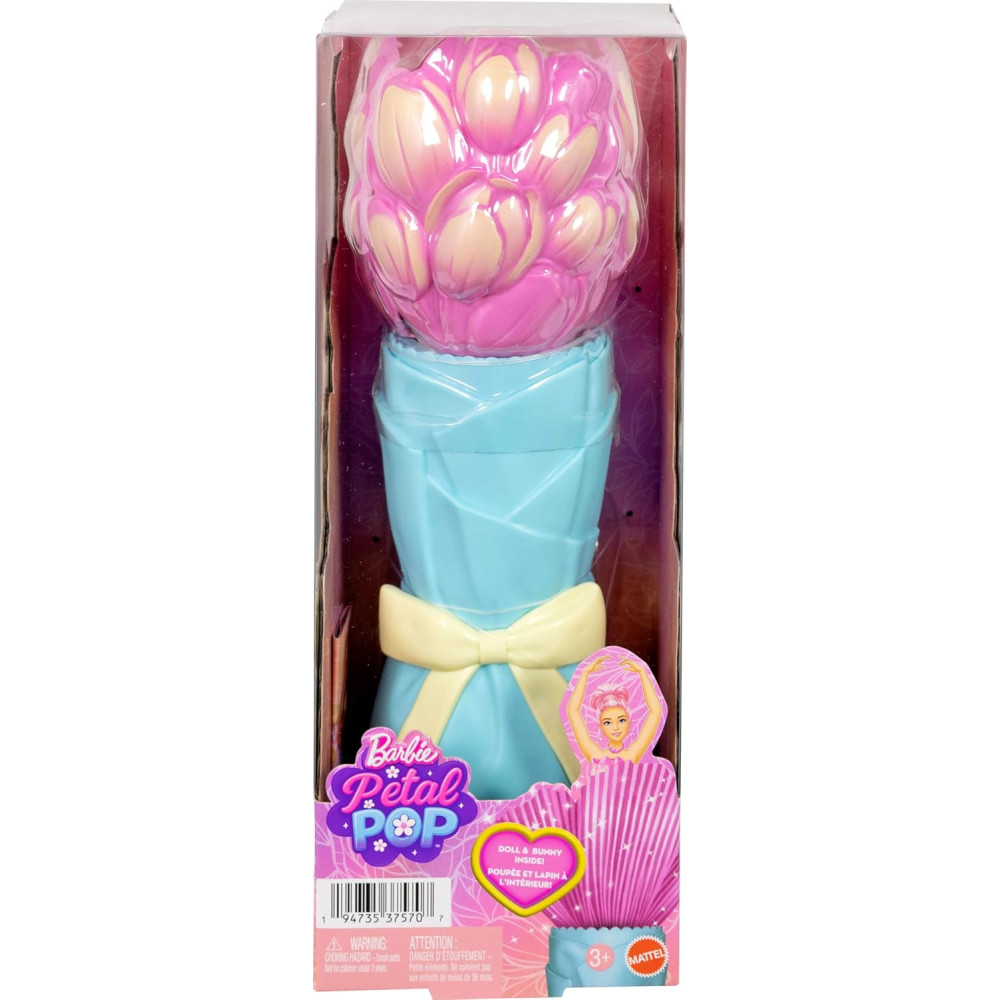 Barbie Petal Pop Scented Doll with Pink Tulip Dress & Accessories
