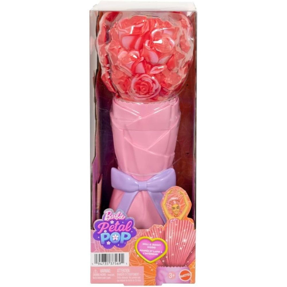Barbie Petal Pop Scented Doll with Rose Dress & Accessories