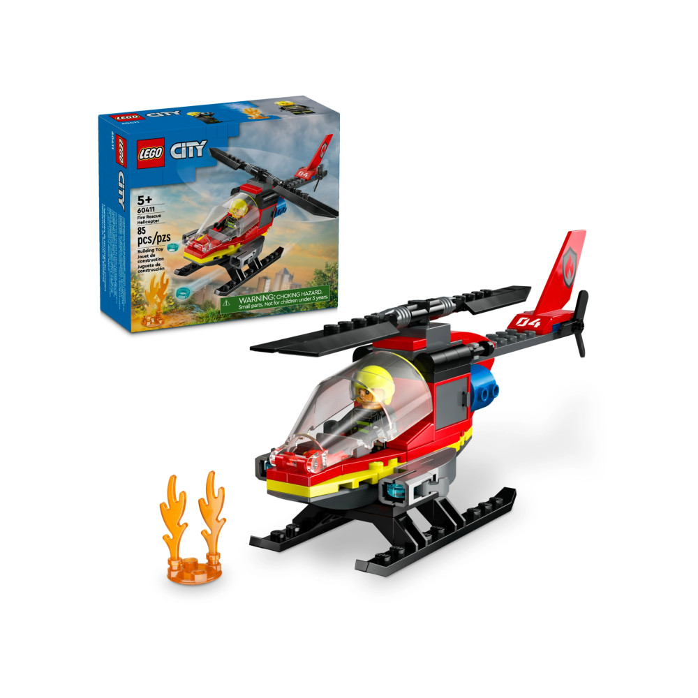 Konstruktor LEGO City Fire Rescue Helicopter 60411, 5+ yaş, 85 element