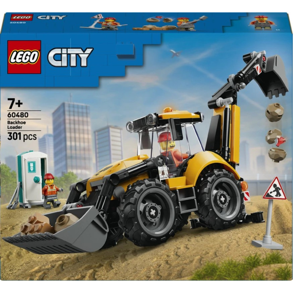 LEGO City Yellow Backhoe Loader (60480)