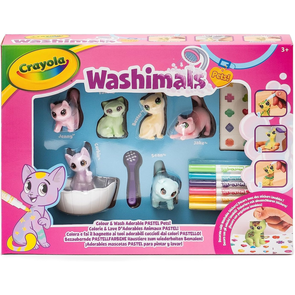 WASHIMALS, 3CT PASTEL PETS