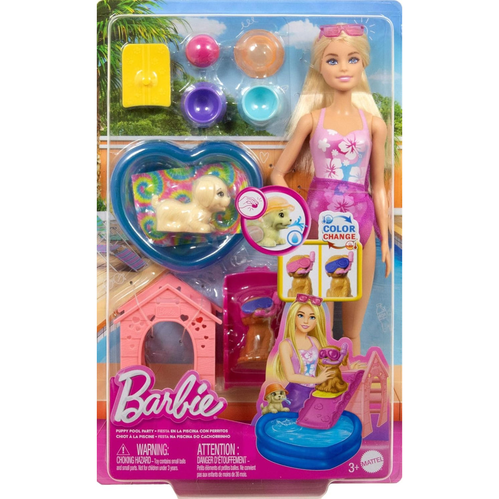 Barbie Köpəklərlə Hovuz Partiyası Oyun Dəsti