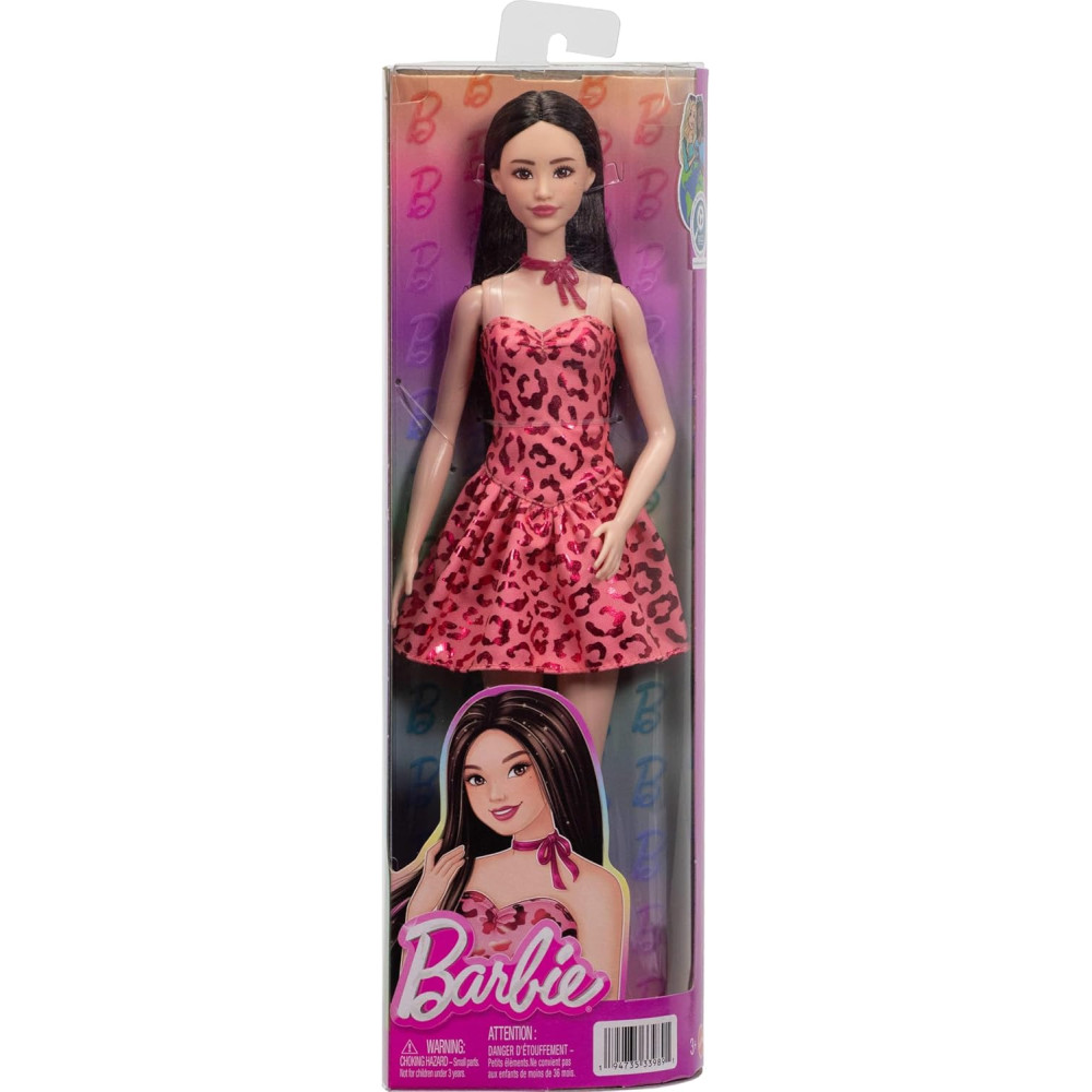 Barbie Fashionistas kuklası çəhrayı leopard naxışlı donlu
