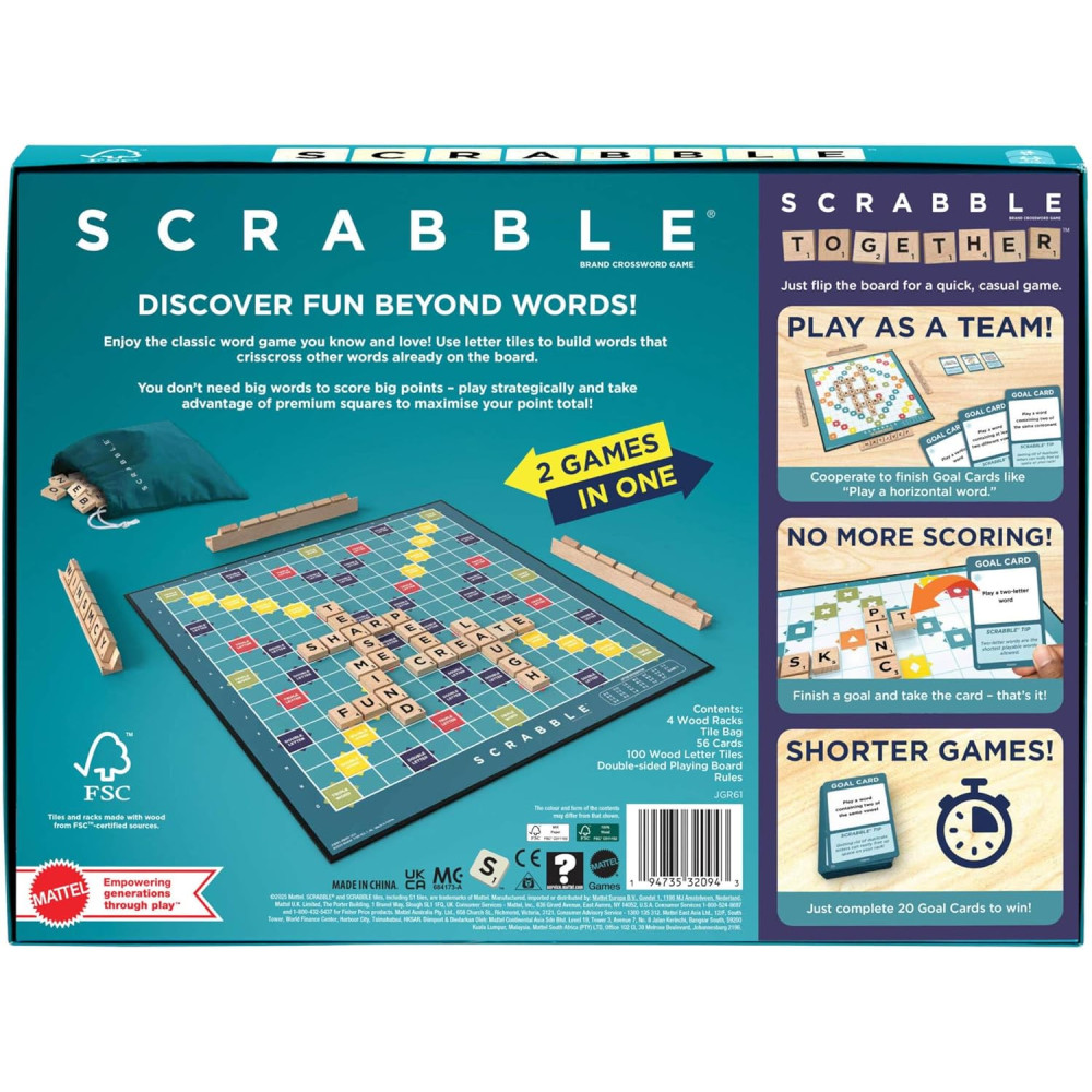 Mattel Games Scrabble Board Game, Classic Family Word Fun,