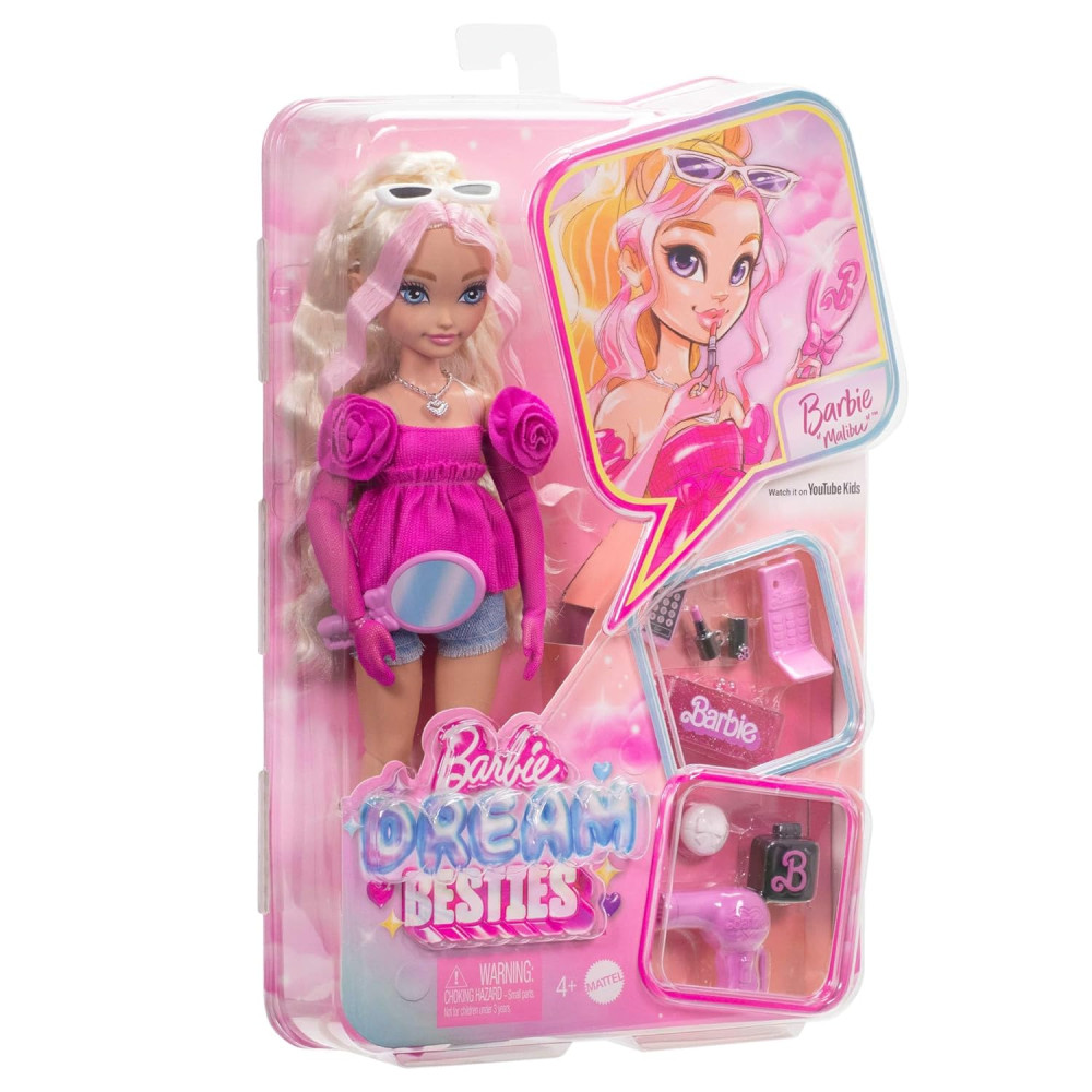 Kukla Mattel Barbie Dream Besties Malibu, 29 sm, 3+ yaş