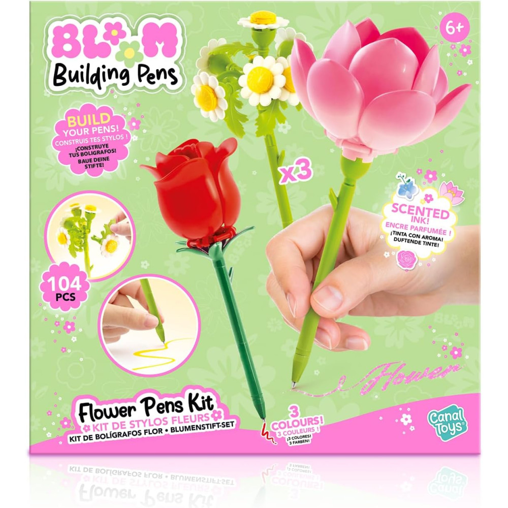 Flower Building Pen for Children (Pack of 3)