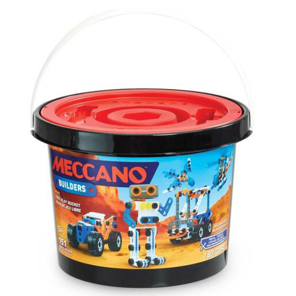 Meccano Builders 151 Piece Free Play Bucket Construction Set