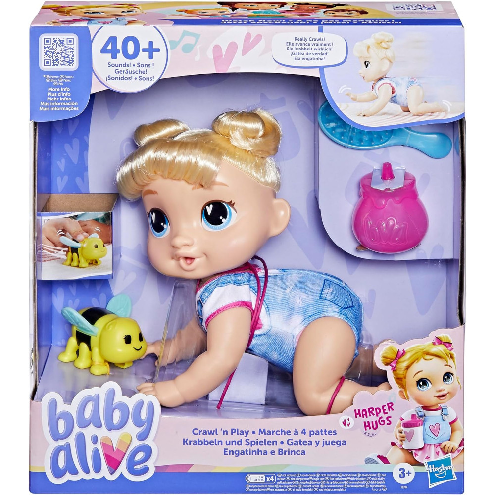 Baby Alive Crawl 'n Play Harper Hugs Electronic Crawling Baby Doll Set