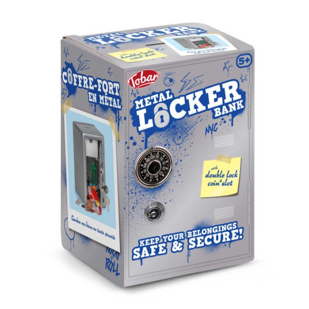 Metal Locker Bank Silver