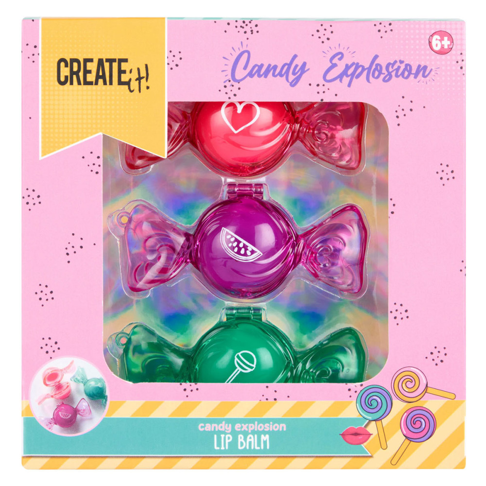 Create It! Candy Lip Balm Toffee Box, 3 pcs