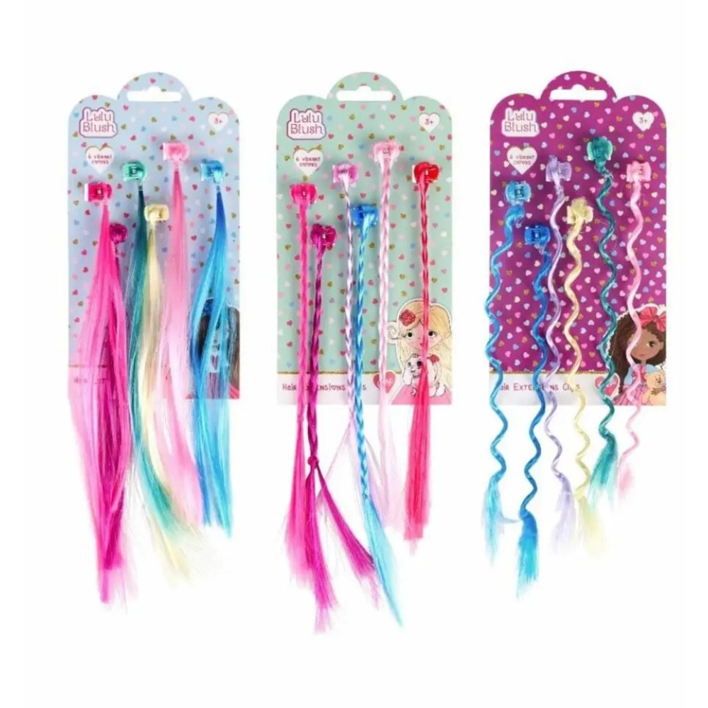 LULU BLUSH HAIR CLIP WITH EXTENSION - 3 DESIGNS assorted