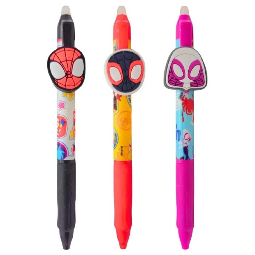 SPIDEY ERASABLE GEL PEN - 3 DESIGNS assorted