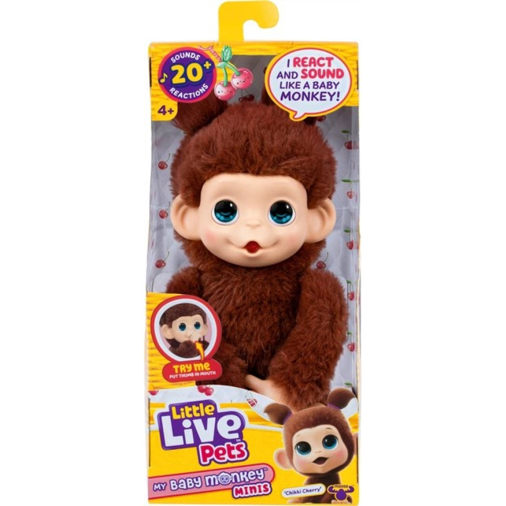 Little Live Pets My Baby Monkey Mini Interactive Toy - Chikki Cherry
