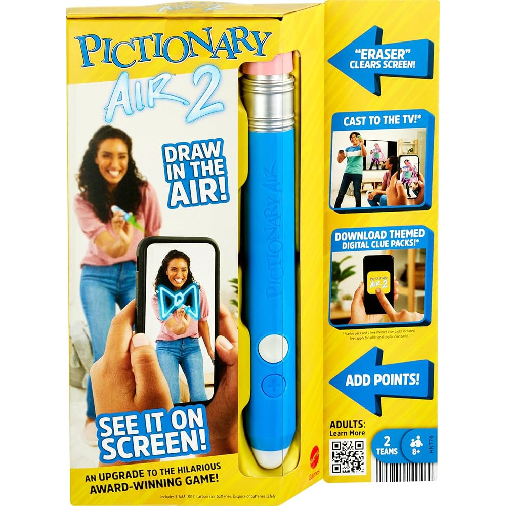 Pictionary Air 2 Drawing Game with App, Includes Light Pen and Term Cards