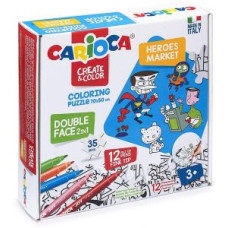 Carioca Coloring Puzzle Super Heores With Markers