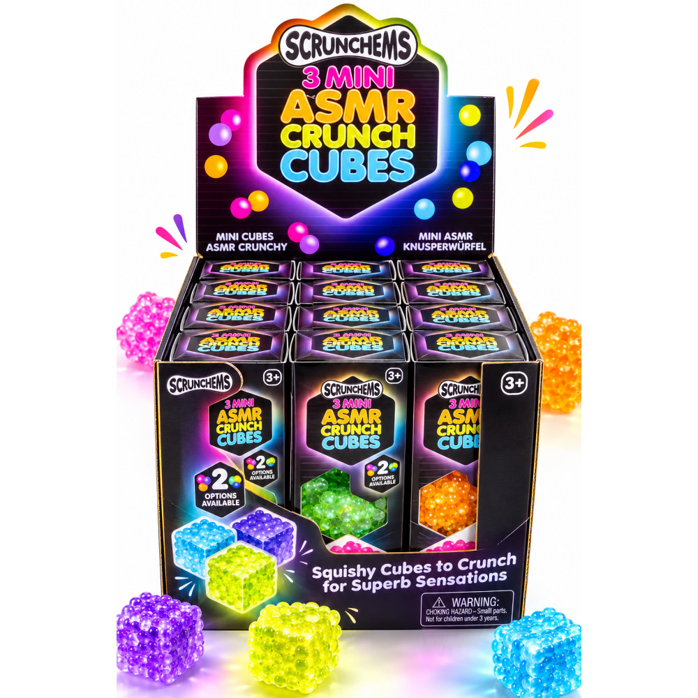 SCRUNCHEMS ASMR MINI CRUNCH CUBES 3PK ASSORTED