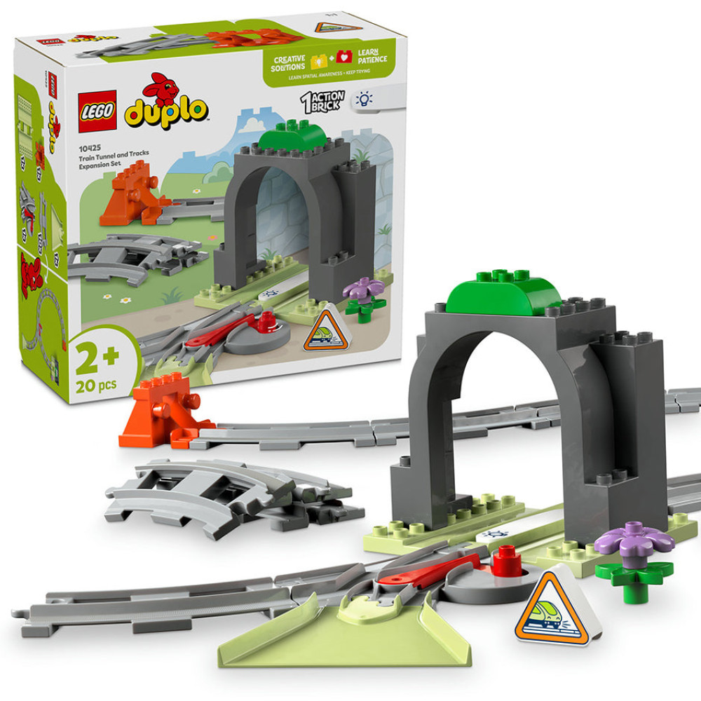 Konstruktor LEGO DUPLO 10425 Train Tunnel and Tracks Expansion, 20 element