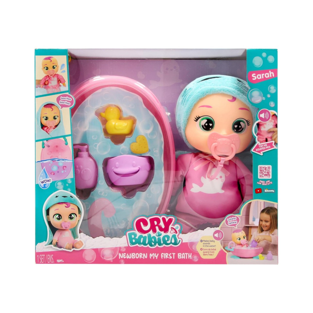 Cry Babies Newborn Sarah My First Bath Doll Playset