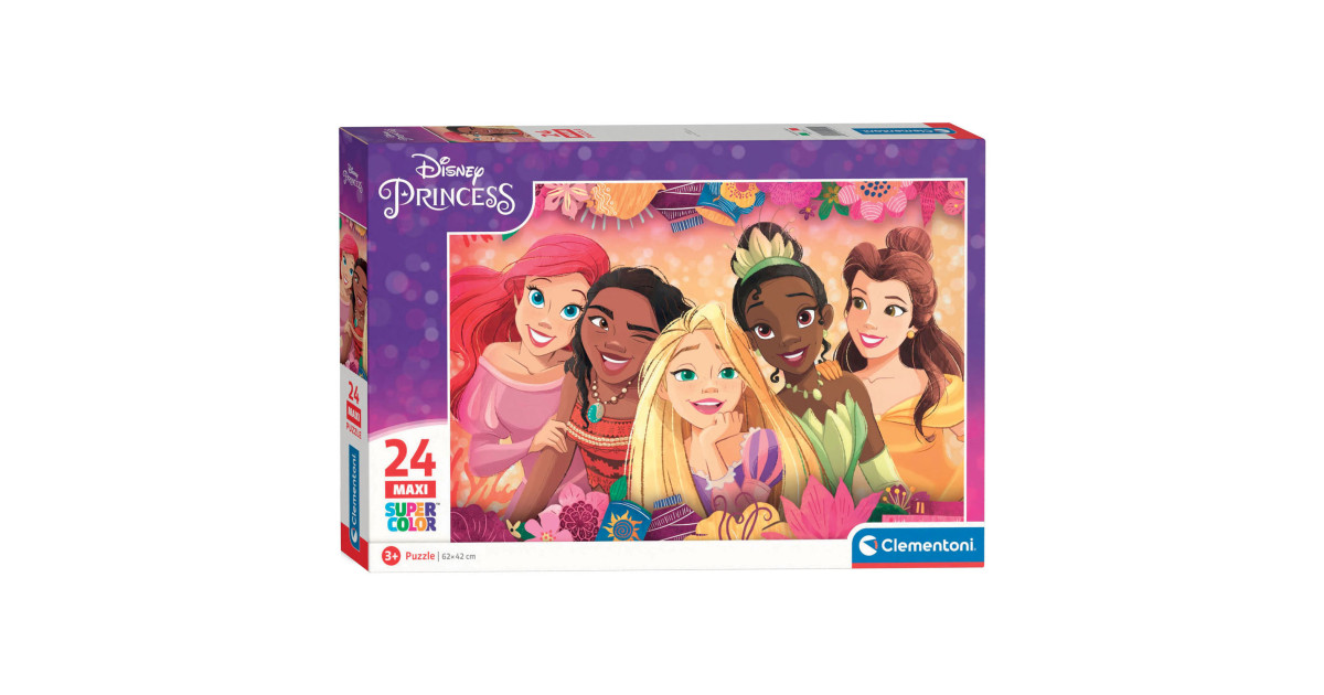 Clementoni SuperColor Pazl – Disney Princess, 24 Maxi Parça