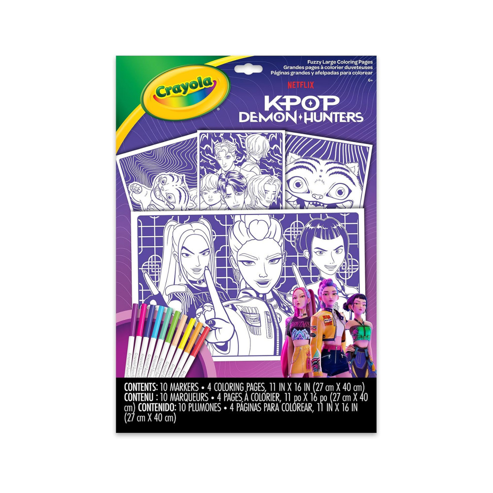 Crayola K-Pop Demon Hunters Fuzzy Large Colouring Pages
