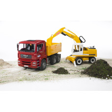 Man Tga Construction Truck And Liebherr Excavator