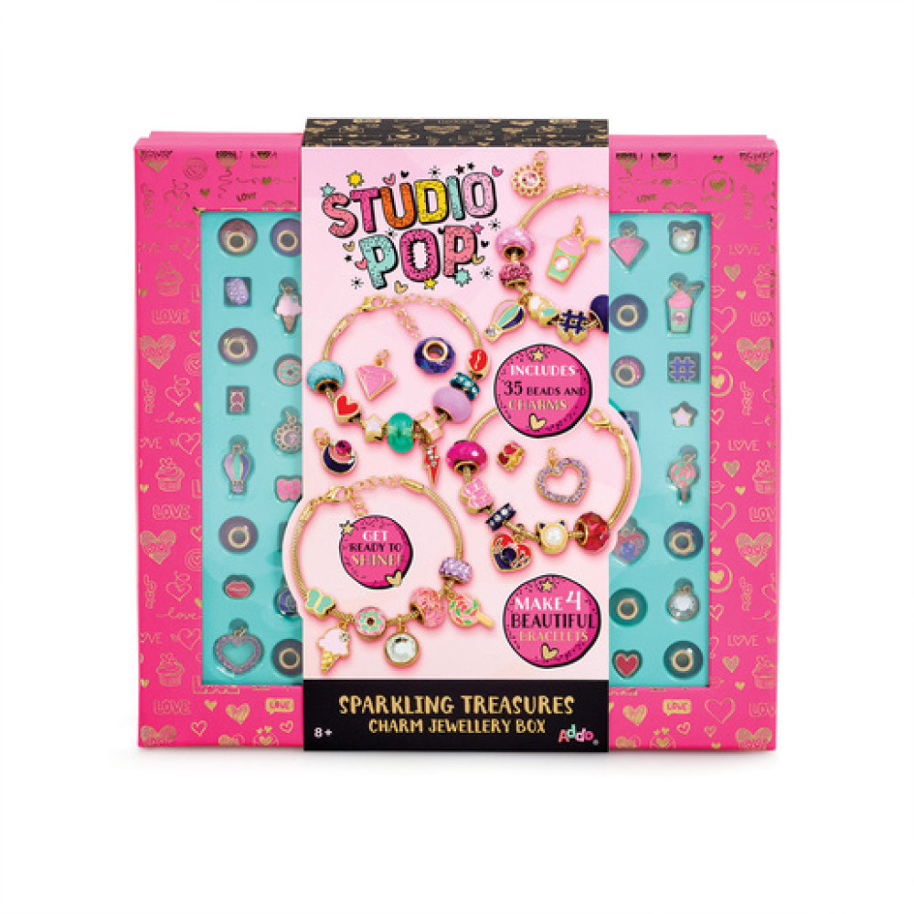 Studio Pop Sparkling Treasures Charm Jewellery Box Craft Set