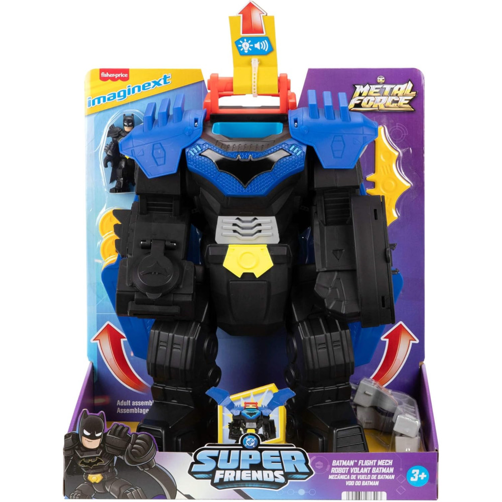 DC Super Friends Batman Flight Mech Toy with Lights, Sounds & Action Figure