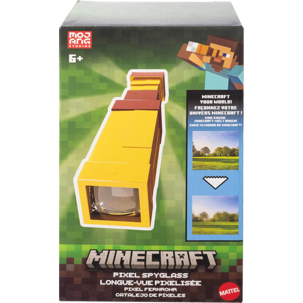 Minecraft Pixel Spyglass Toy With Pixelating View Lens,