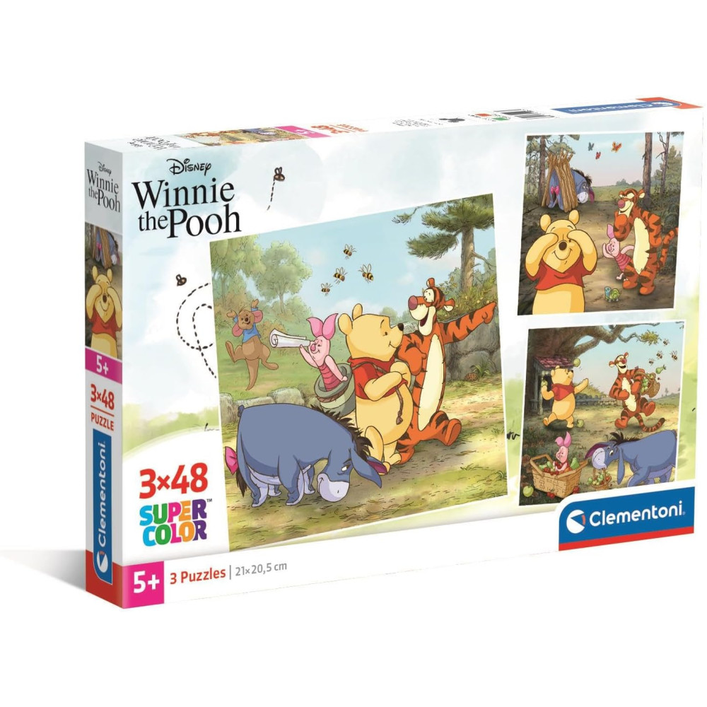 Clementoni Puzzle, 3X48 Square Disney Winnie The Pooh