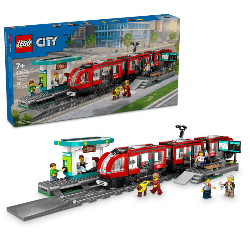 Konstruktor LEGO City Downtown Streetcar and Station 60423, 7+ yaş, 811 
hissə