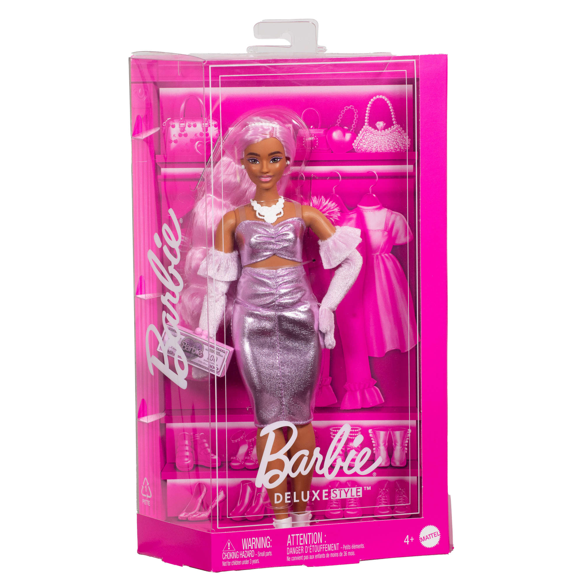 Barbie Fashionista Deluxe Kukla – Çəhrayı Saçlı və Parıltılı Donlu