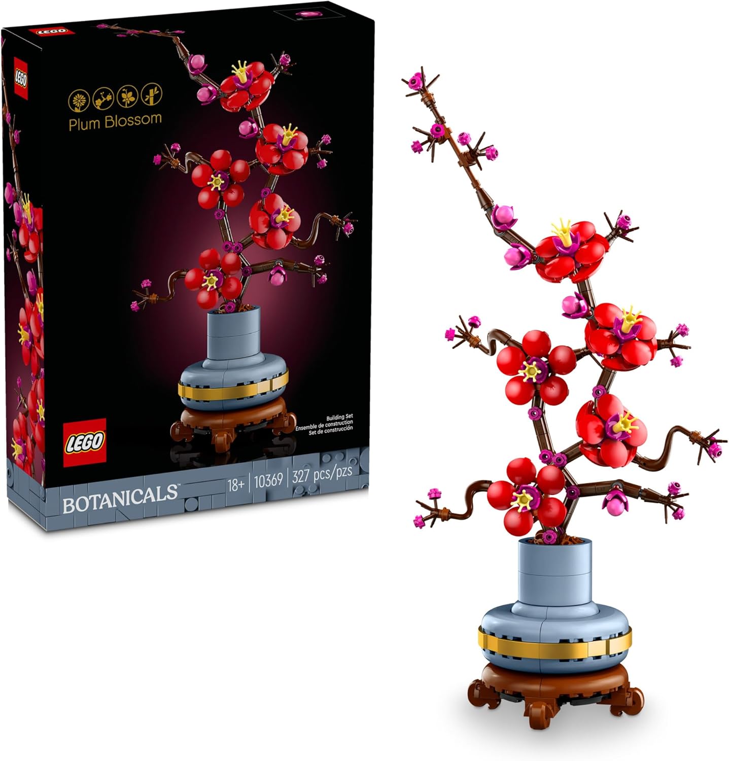 Konstruktor LEGO Icons Plum Blossom 10369, 18+ yaş, 327 element