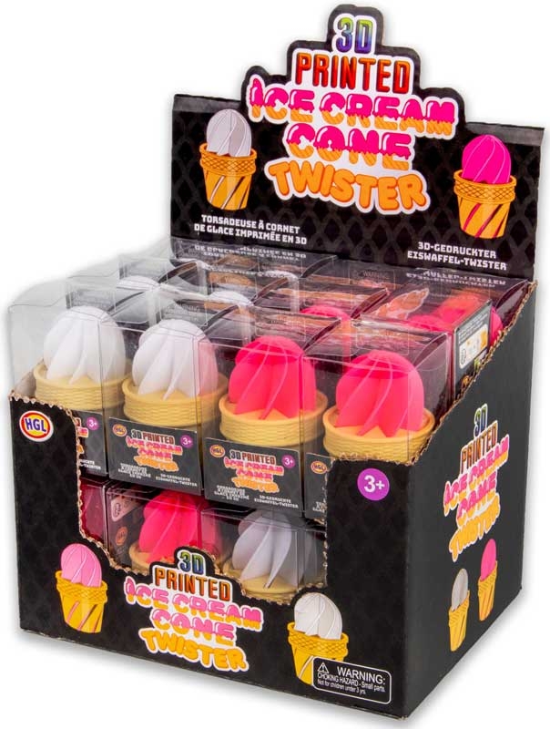 3D PRINTED ICE CREAM CONE TWISTER ASSORTED