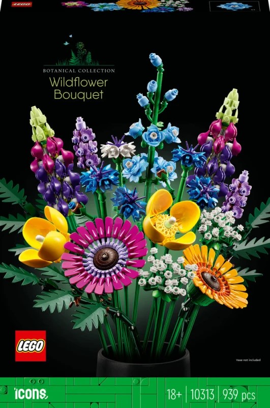 Konstruktor LEGO Icons Wildflower Bouquet 10313, 18+ yaş, 939 əd