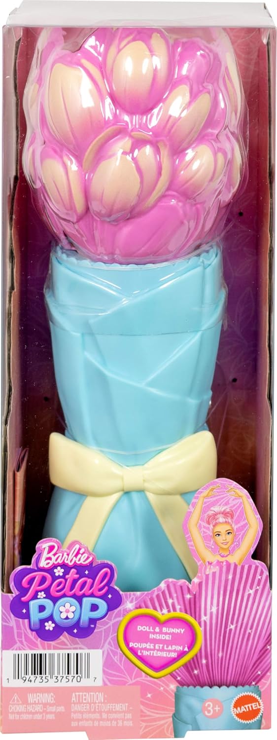 Barbie Petal Pop Scented Doll with Pink Tulip Dress & Accessories