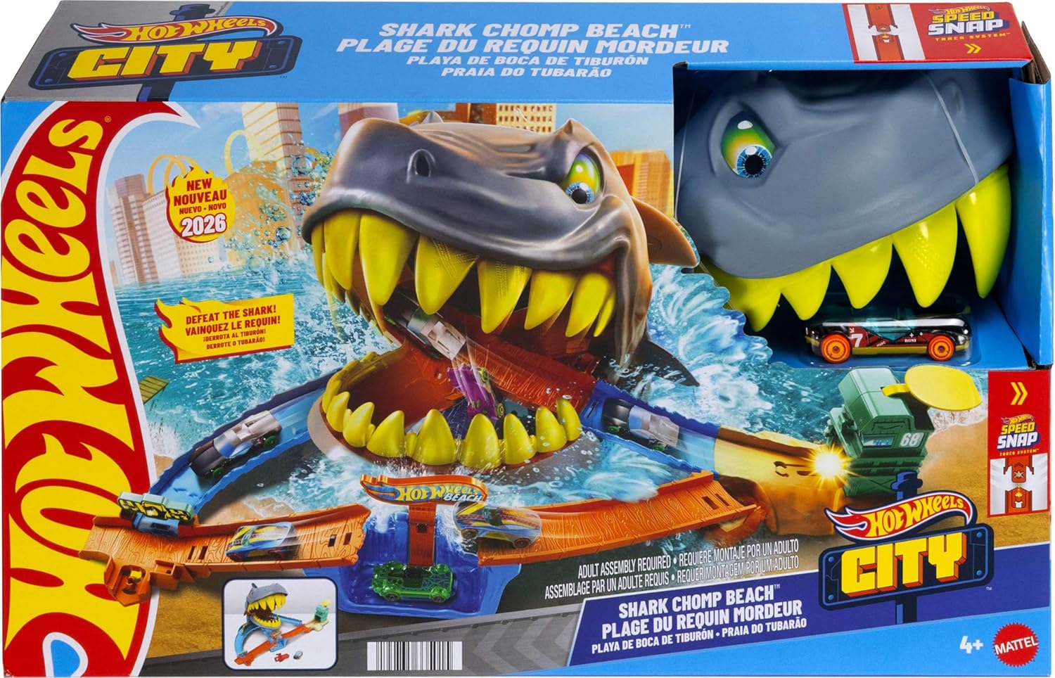Hot Wheels City Shark Chomp Beach Playset