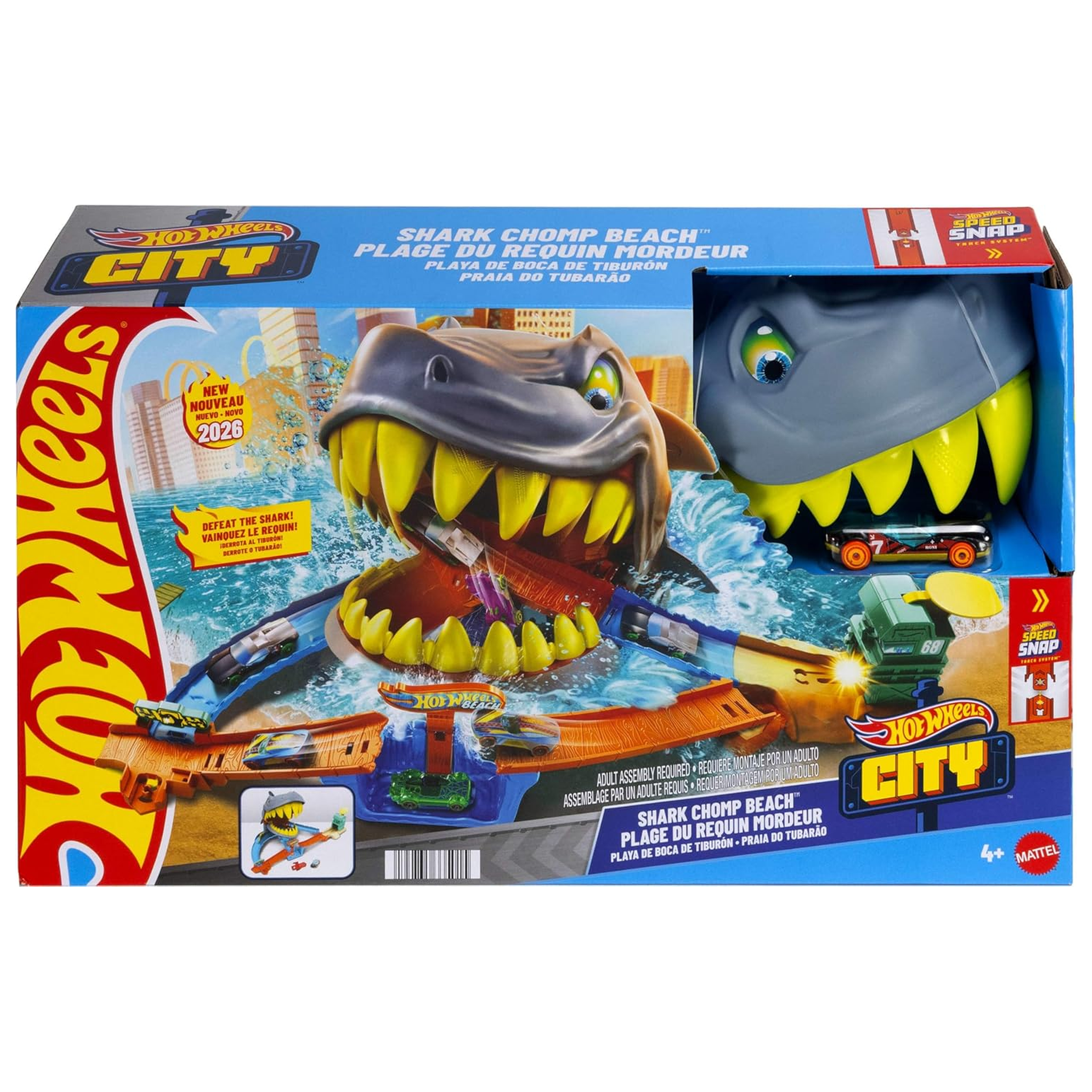 Hot Wheels City Shark Chomp Beach Playset