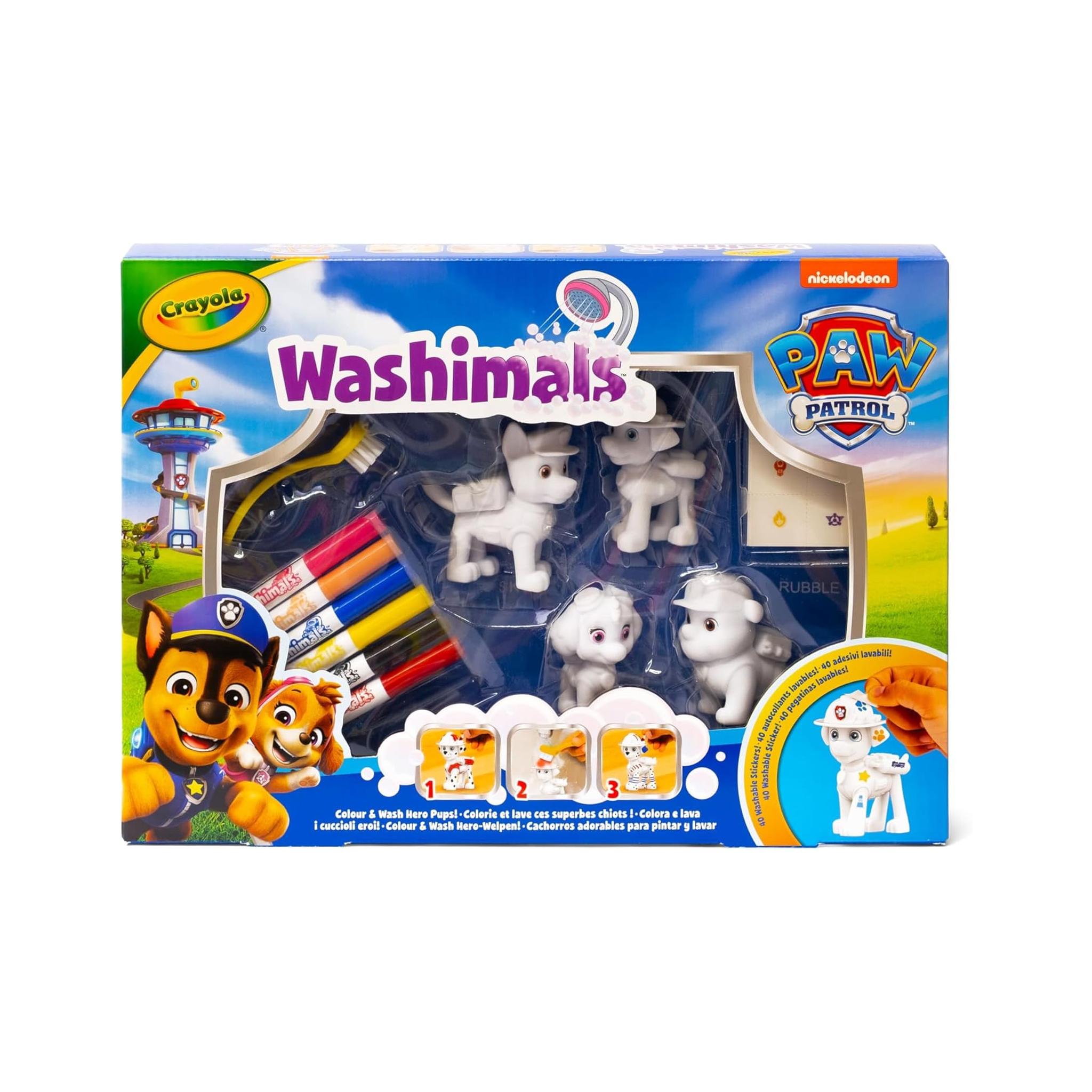 WASHIMALS PETS - PAW PATROLROL SET WITH DECALS