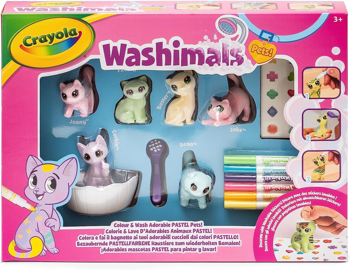 WASHIMALS, 3CT PASTEL PETS