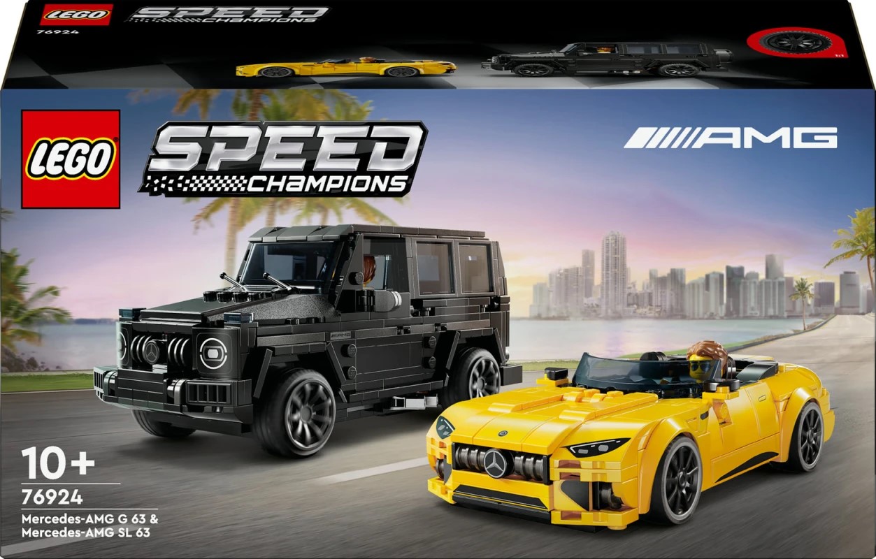 Konstruktor LEGO Speed ​​Champions 76924 Mercedes-AMG G 63 və Mercedes-AMG 
SL 63, 808 element, 10+ yaş