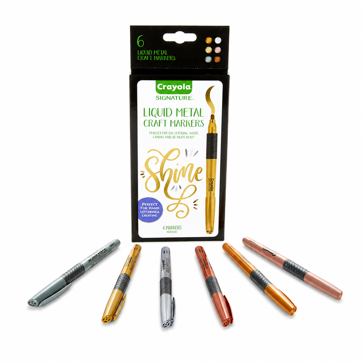 Flomasterlər dəsti Crayola Metallic, 6 əd