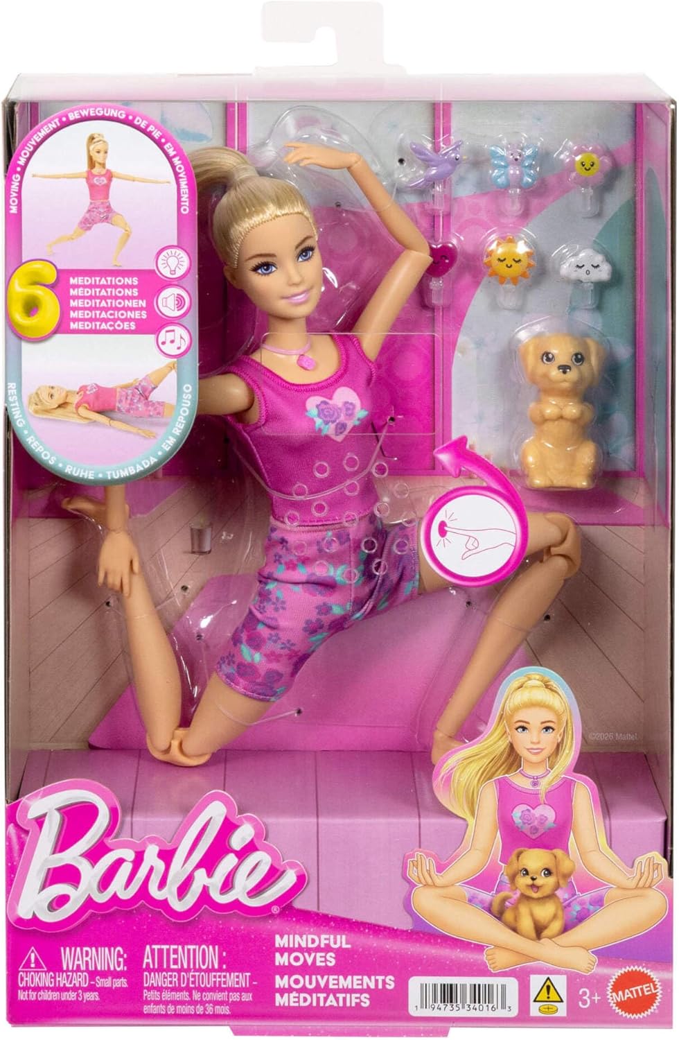 Barbie Mindful Moves Kuklası – Yoga Paltarında