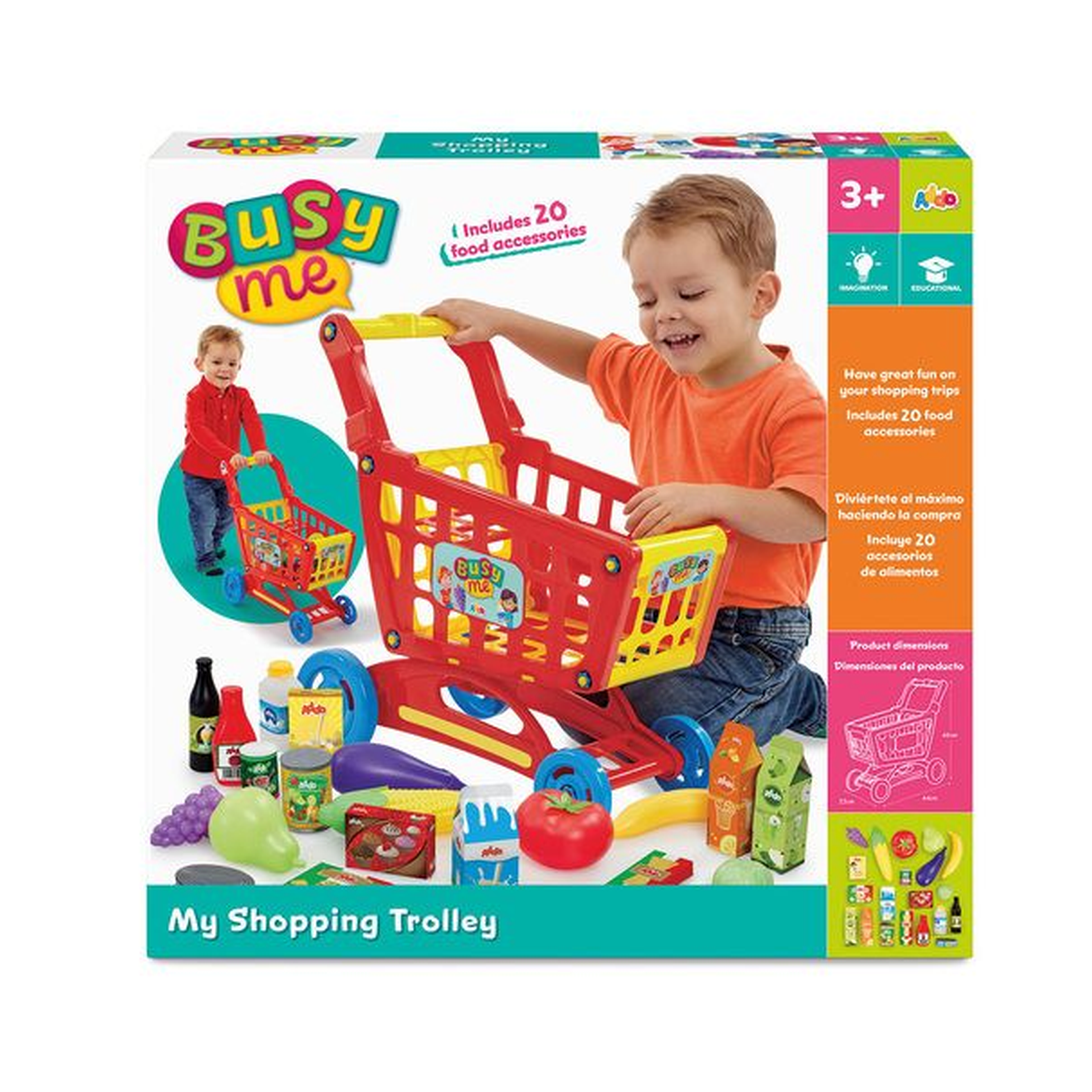 Oyun dəsti Addo Play LTD Busy Me My Shopping Trolley, 3-5 yaş, rəngbərəng, 20 əd