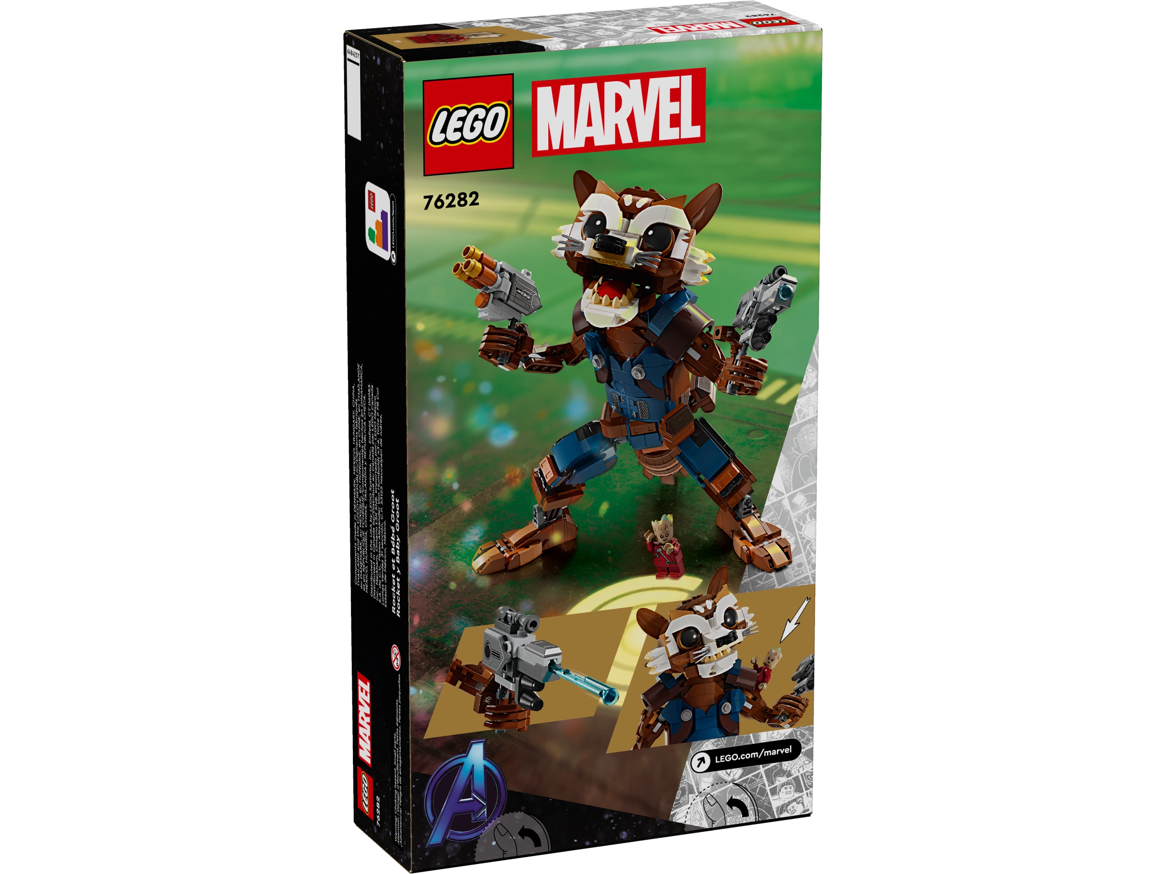 Konstruktor LEGO Marvel Rocket and Baby Groot 76282, 10+ yaş, 566 detal