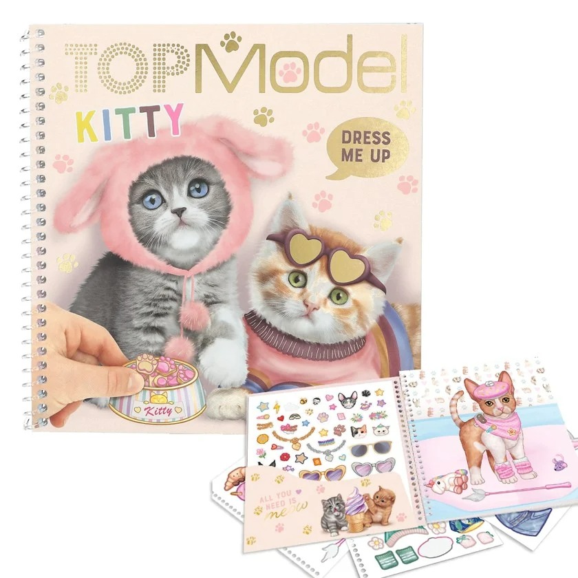 Kitab yapışdırmalar ilə Depesche TOPModel Dress Me Up Stickerbuch Kitty