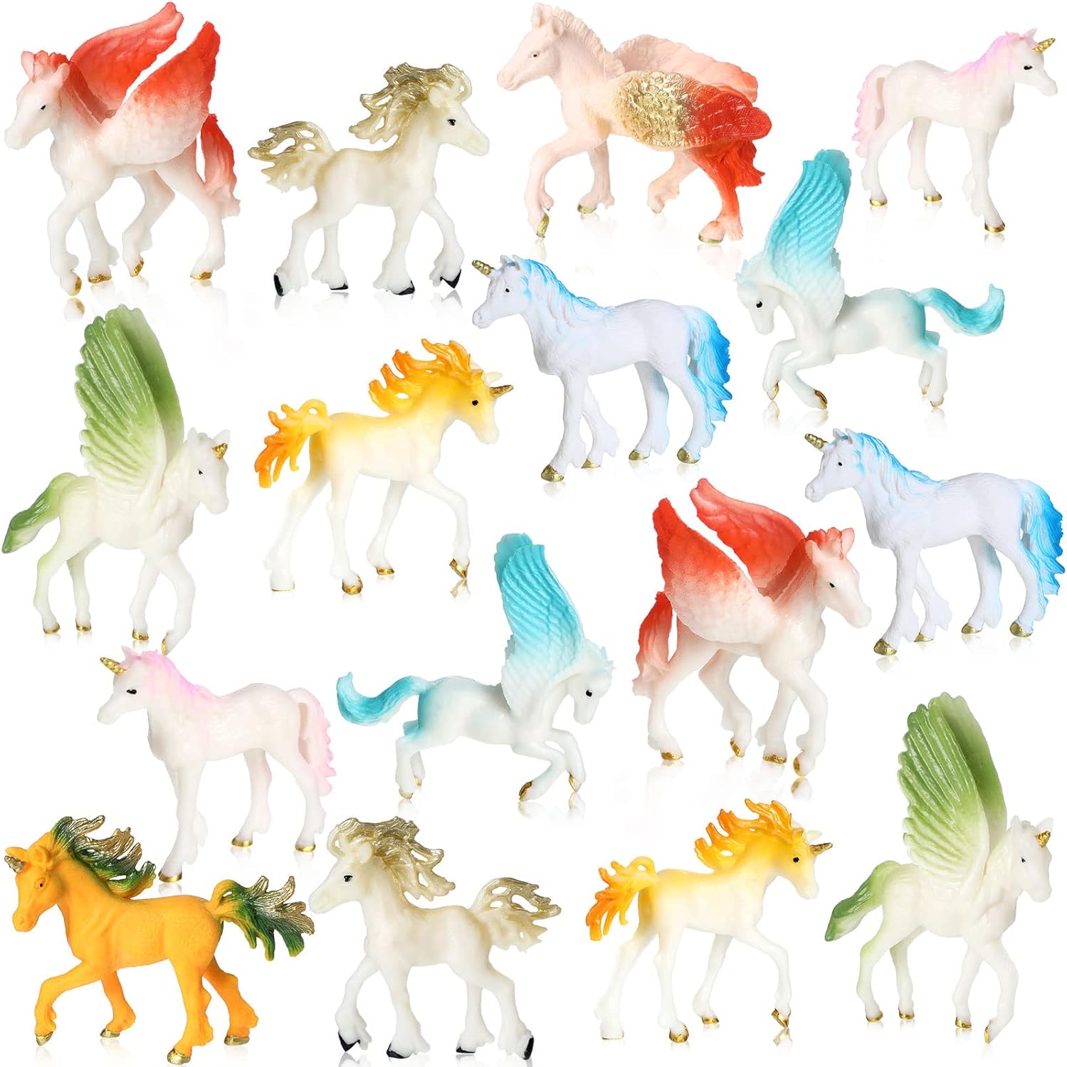 16 Pcs Unicorn Toy Figurine