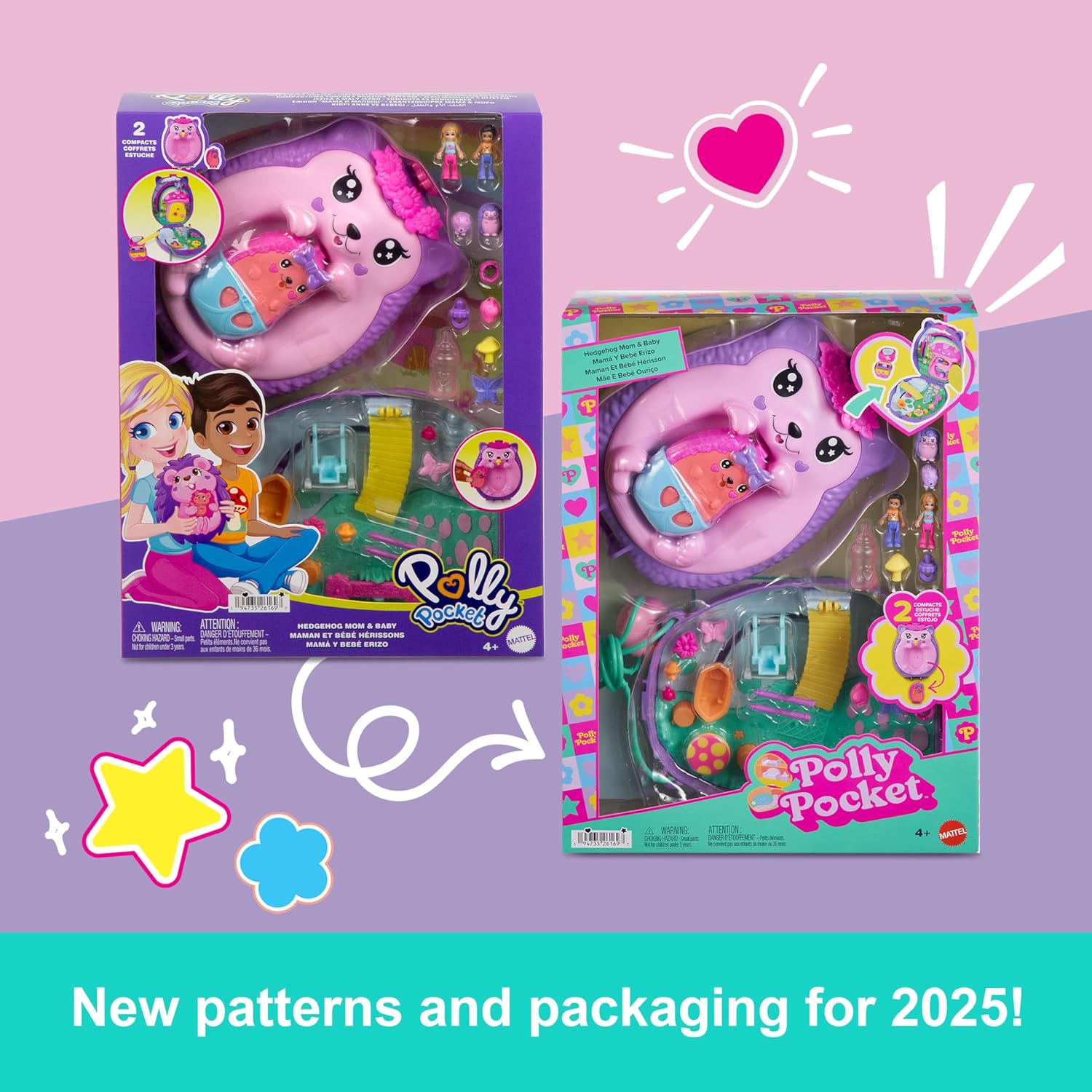 Polly Pocket 2-in-1 Travel Toy with 2 Micro Dolls
