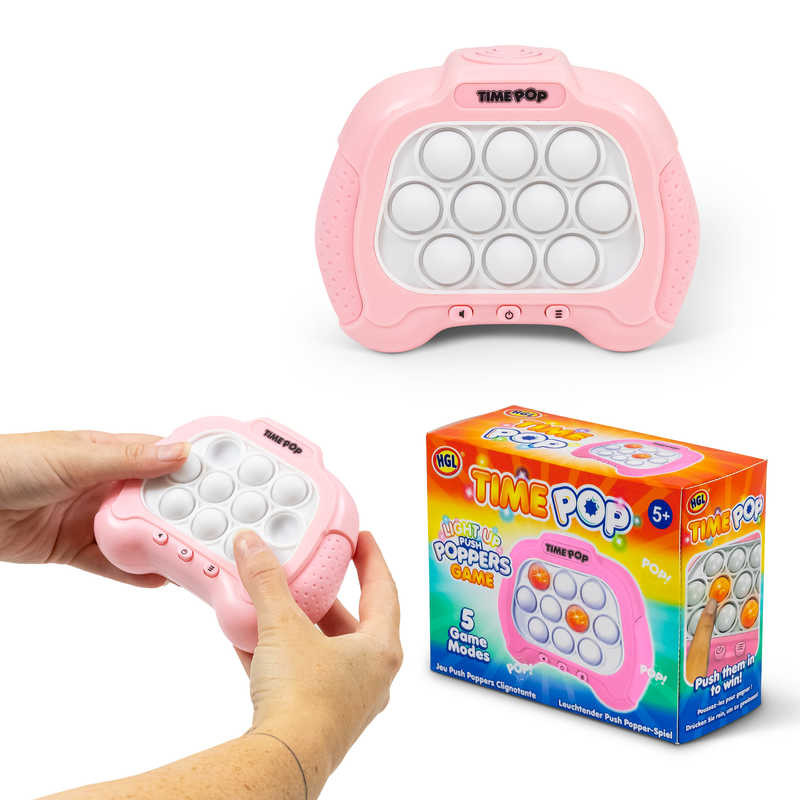 Time Pop Light Up Push Popper Game Pink