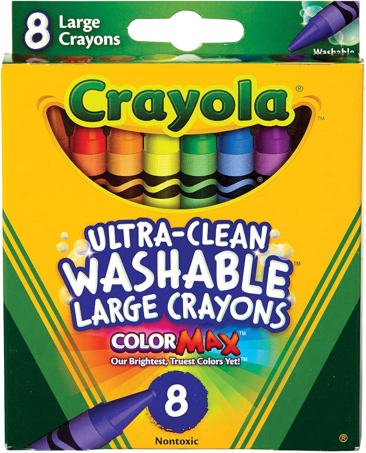 8 Ultra-Clean Washable Jumbo Crayons